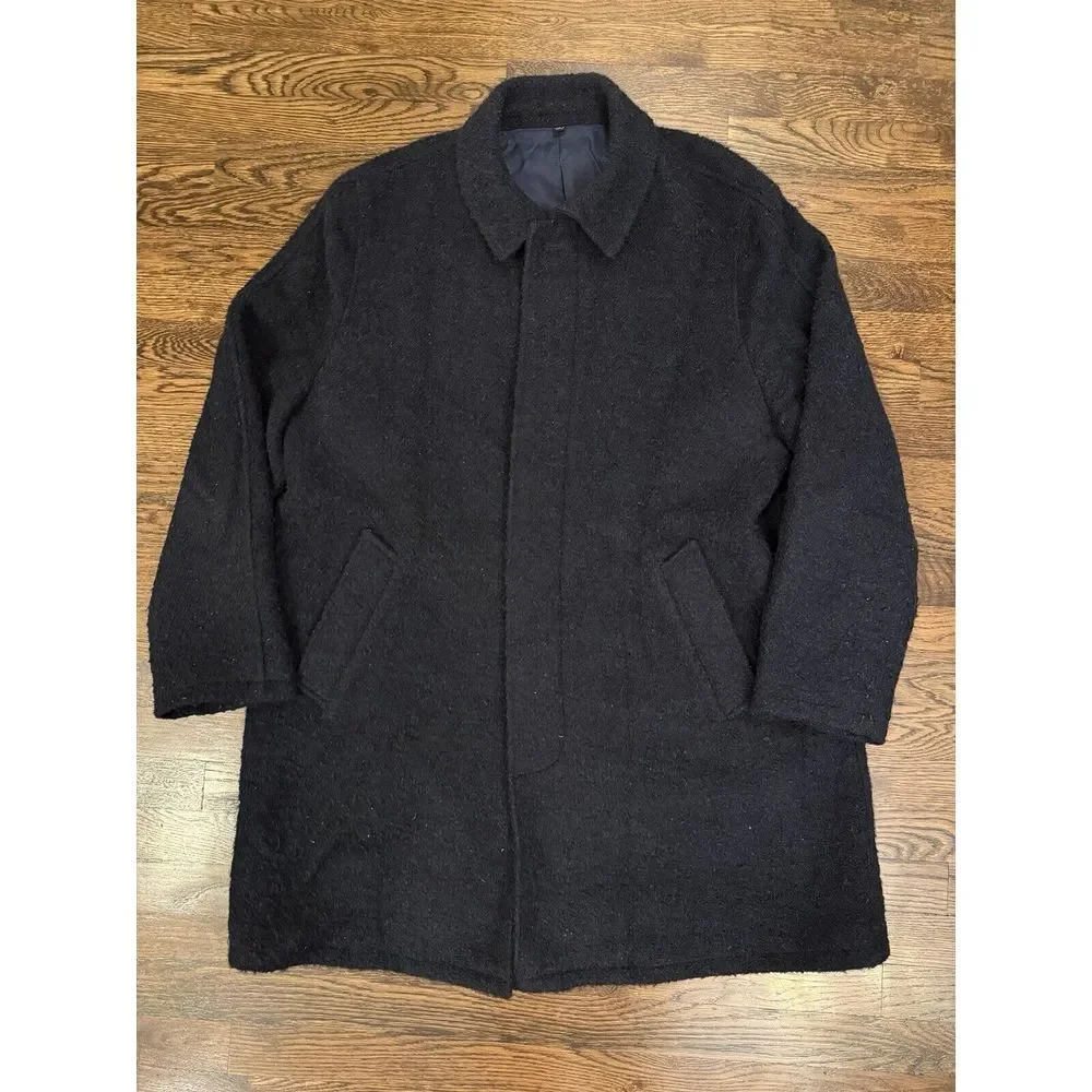 J. Crew Ludlow Blue Wool Button Winter Full Overcoat Mens 46R